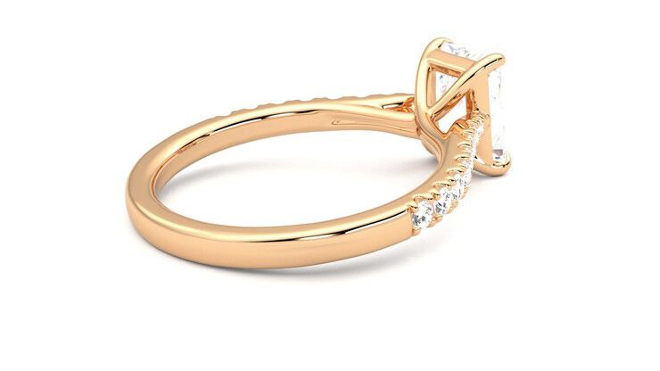 Taylor & Hart Aurora Radiant Engagement Ring 360 degree image 12