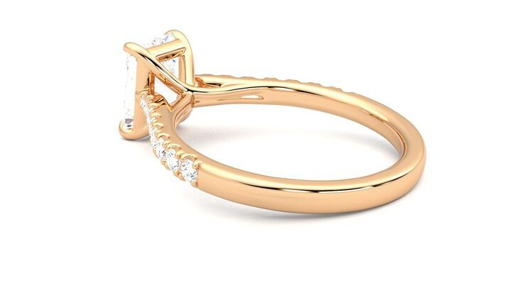 Taylor & Hart Aurora Radiant Engagement Ring 360 degree image 18
