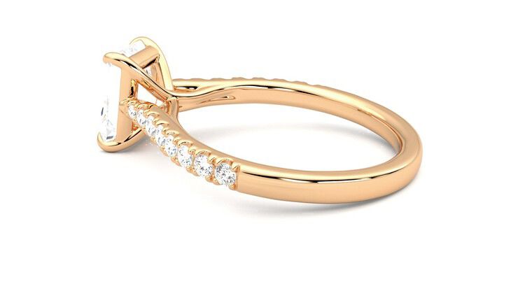 Taylor & Hart Aurora Radiant Engagement Ring 360 degree image 19