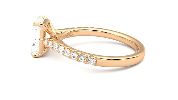 Taylor & Hart Aurora Radiant Engagement Ring 360 degree image 20