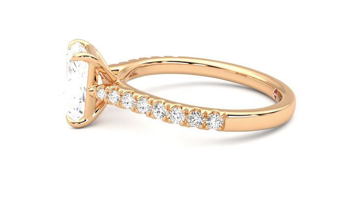 Taylor & Hart Aurora Radiant Engagement Ring 360 degree image 21