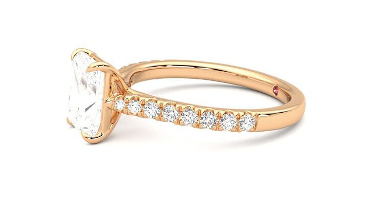 Taylor & Hart Aurora Radiant Engagement Ring 360 degree image 22
