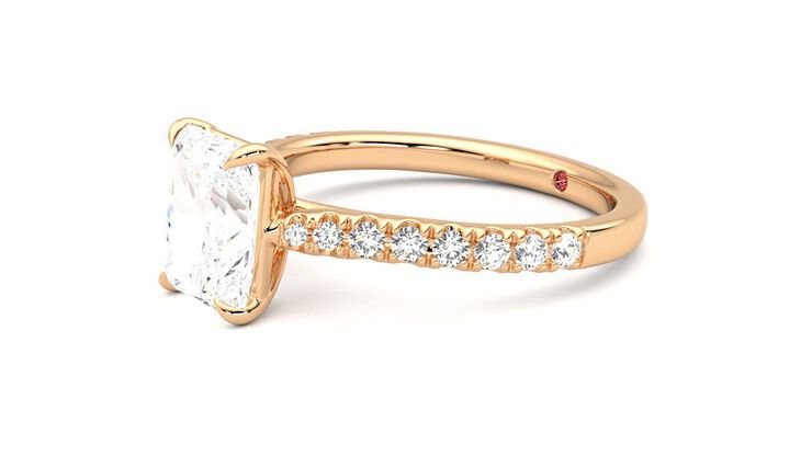 Taylor & Hart Aurora Radiant Engagement Ring 360 degree image 23