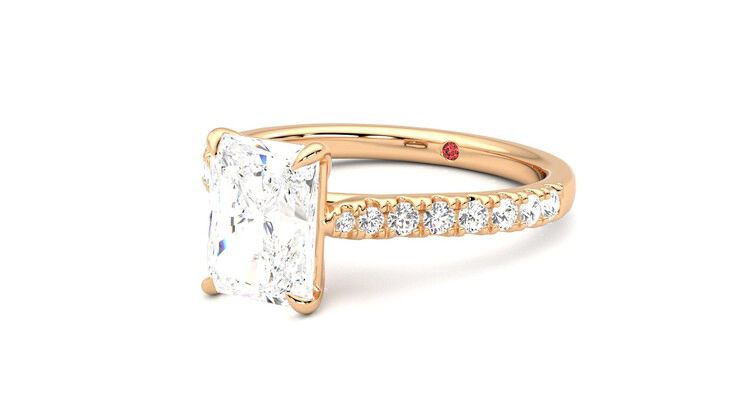 Taylor & Hart Aurora Radiant Engagement Ring 360 degree image 25