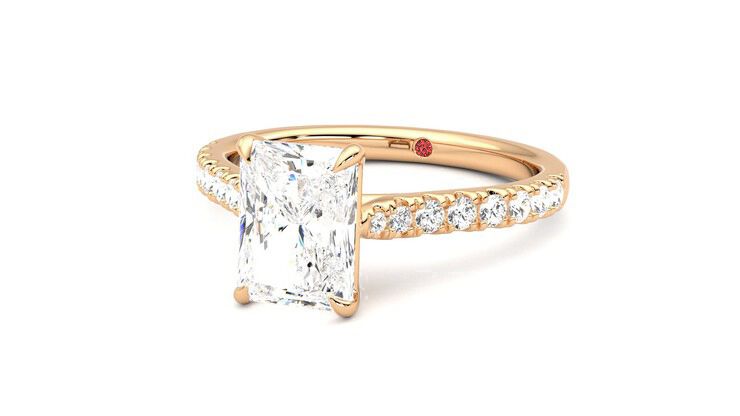 Taylor & Hart Aurora Radiant Engagement Ring 360 degree image 26