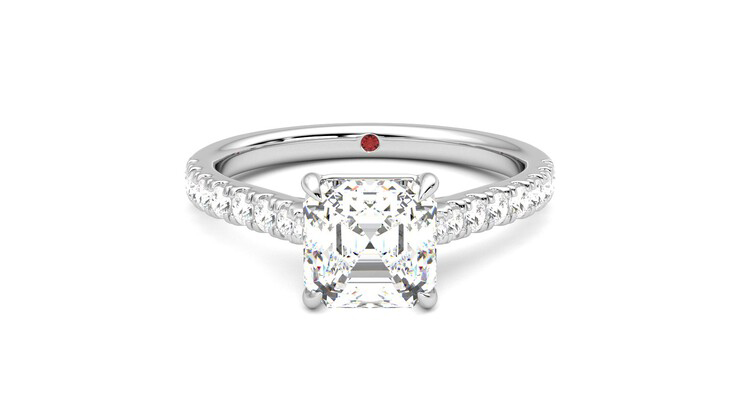 Taylor & Hart Aurora Asscher Engagement Ring 360 degree image 0