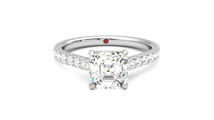 Taylor & Hart Aurora Asscher Engagement Ring 360 degree image 1