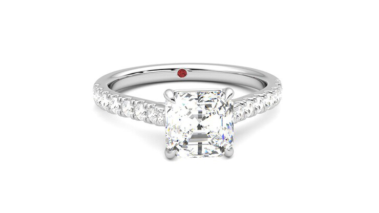 Taylor & Hart Aurora Asscher Engagement Ring 360 degree image 2