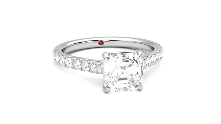 Taylor & Hart Aurora Asscher Engagement Ring 360 degree image 3