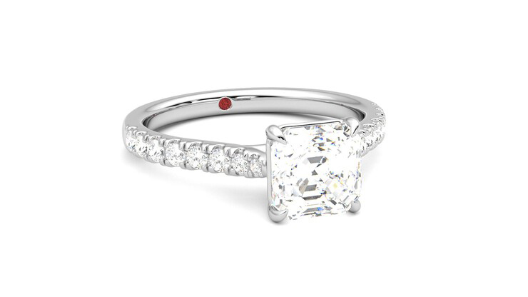 Taylor & Hart Aurora Asscher Engagement Ring 360 degree image 4