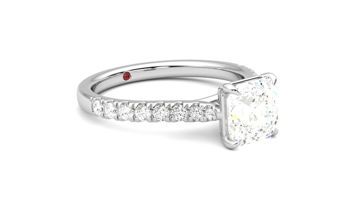 Taylor & Hart Aurora Asscher Engagement Ring 360 degree image 6