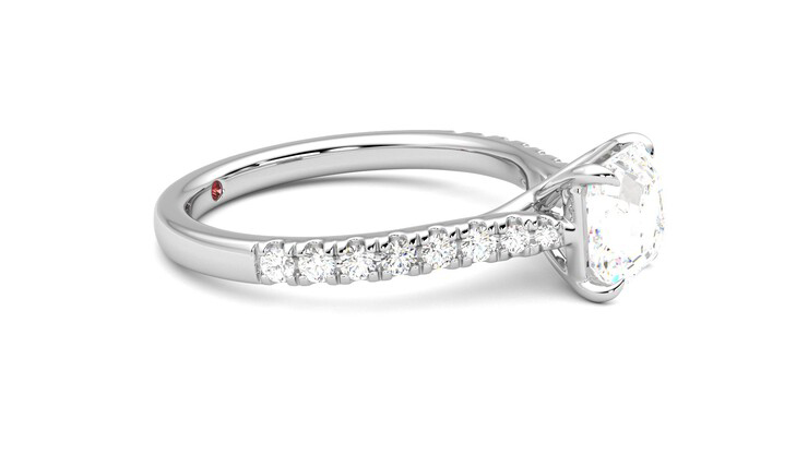 Taylor & Hart Aurora Asscher Engagement Ring 360 degree image 8