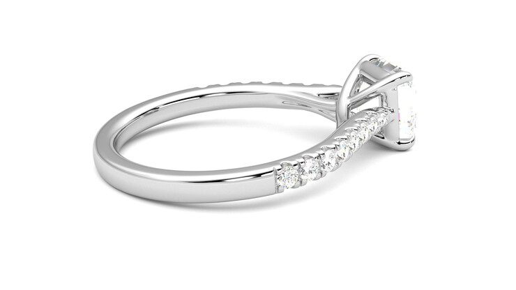 Taylor & Hart Aurora Asscher Engagement Ring 360 degree image 11