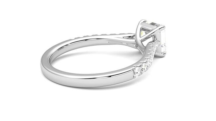 Taylor & Hart Aurora Asscher Engagement Ring 360 degree image 12