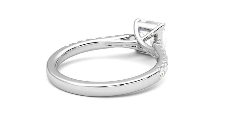 Taylor & Hart Aurora Asscher Engagement Ring 360 degree image 13