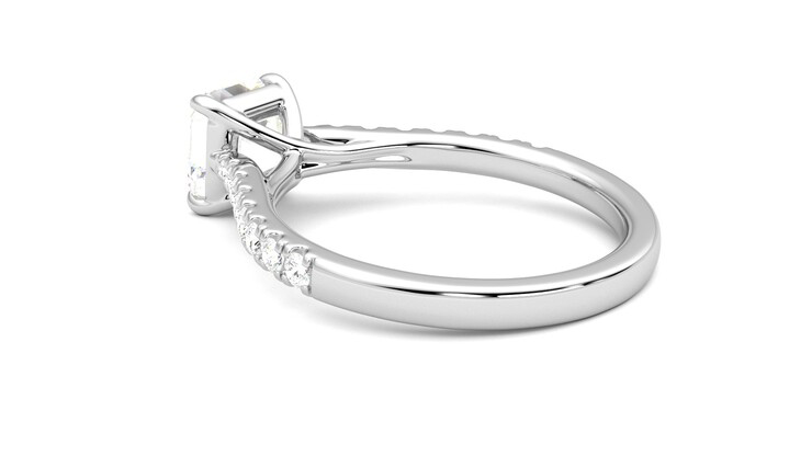 Taylor & Hart Aurora Asscher Engagement Ring 360 degree image 18