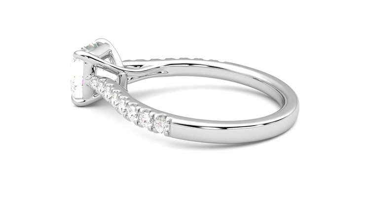 Taylor & Hart Aurora Asscher Engagement Ring 360 degree image 19