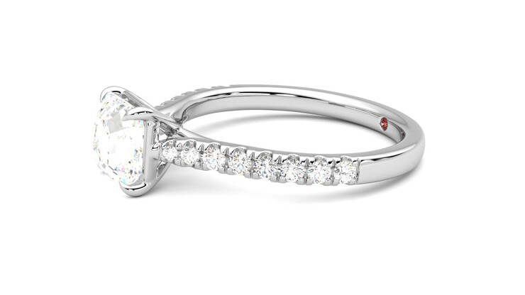Taylor & Hart Aurora Asscher Engagement Ring 360 degree image 22