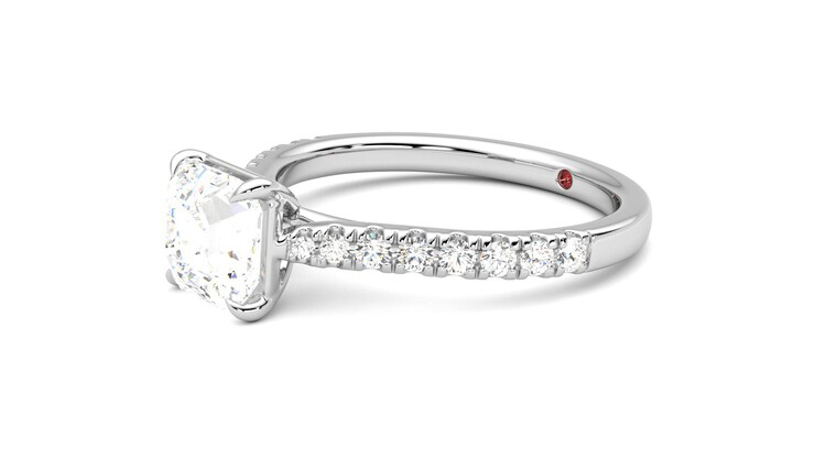 Taylor & Hart Aurora Asscher Engagement Ring 360 degree image 23