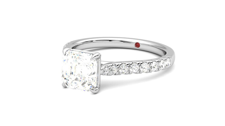 Taylor & Hart Aurora Asscher Engagement Ring 360 degree image 25