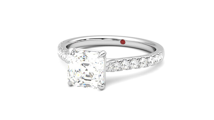 Taylor & Hart Aurora Asscher Engagement Ring 360 degree image 26