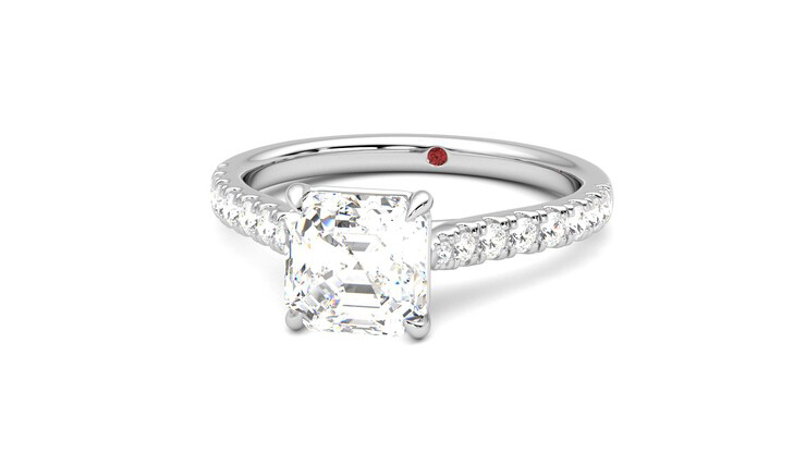 Taylor & Hart Aurora Asscher Engagement Ring 360 degree image 27