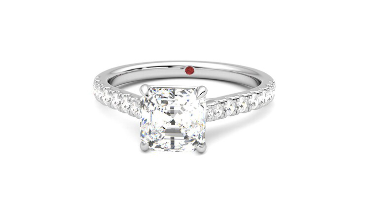 Taylor & Hart Aurora Asscher Engagement Ring 360 degree image 28