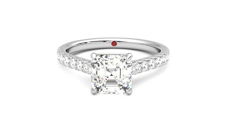 Taylor & Hart Aurora Asscher Engagement Ring 360 degree image 29