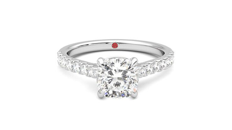 Taylor & Hart Aurora Cushion Engagement Ring 360 degree image 1