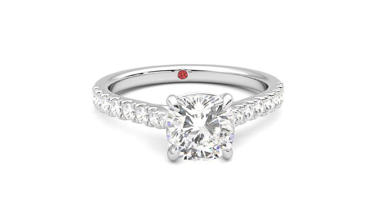 Taylor & Hart Aurora Cushion Engagement Ring 360 degree image 2