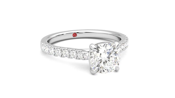 Taylor & Hart Aurora Cushion Engagement Ring 360 degree image 4