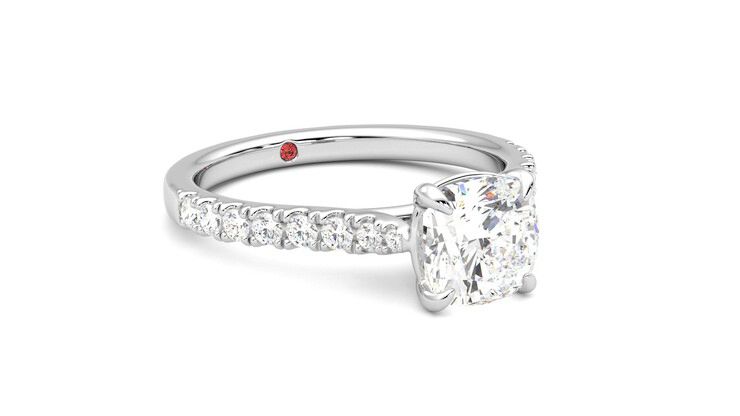 Taylor & Hart Aurora Cushion Engagement Ring 360 degree image 5