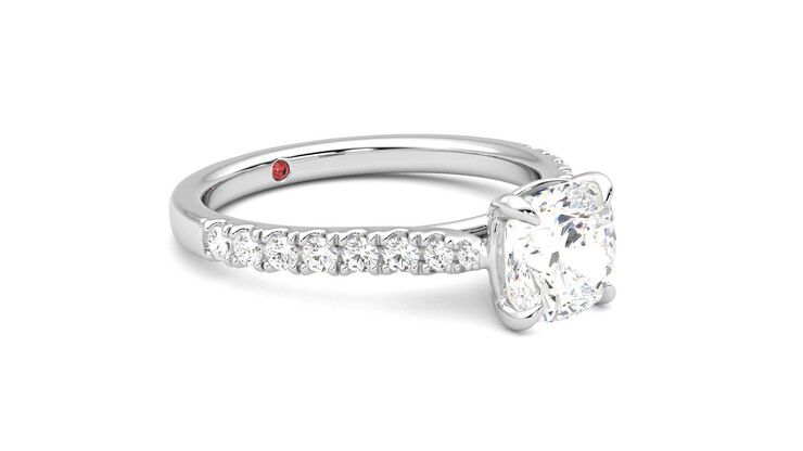 Taylor & Hart Aurora Cushion Engagement Ring 360 degree image 6