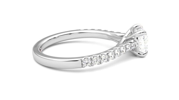 Taylor & Hart Aurora Cushion Engagement Ring 360 degree image 10