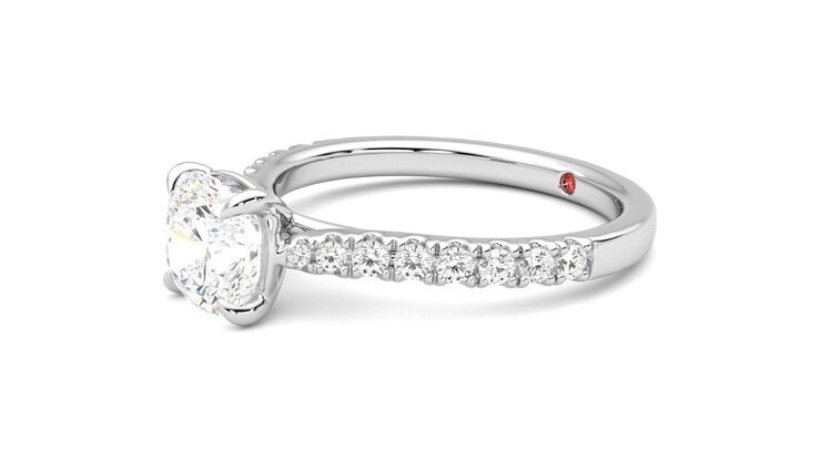 Taylor & Hart Aurora Cushion Engagement Ring 360 degree image 23