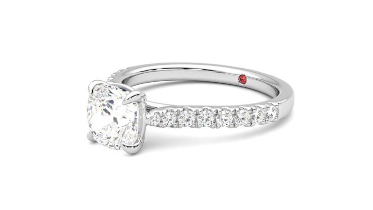 Taylor & Hart Aurora Cushion Engagement Ring 360 degree image 24