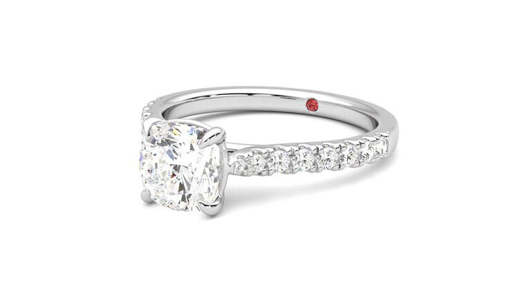 Taylor & Hart Aurora Cushion Engagement Ring 360 degree image 25