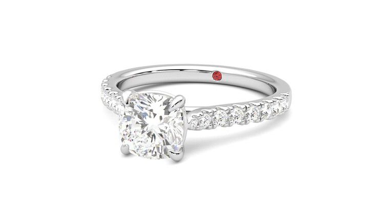 Taylor & Hart Aurora Cushion Engagement Ring 360 degree image 26