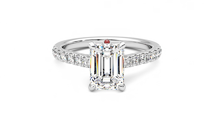 Taylor & Hart Aurora Emerald Engagement Ring 360 degree image 0