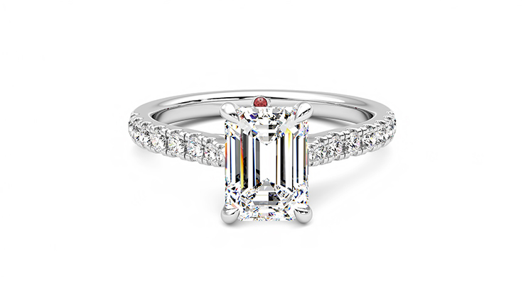 Taylor & Hart Aurora Emerald Engagement Ring 360 degree image 1