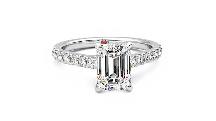 Taylor & Hart Aurora Emerald Engagement Ring 360 degree image 2