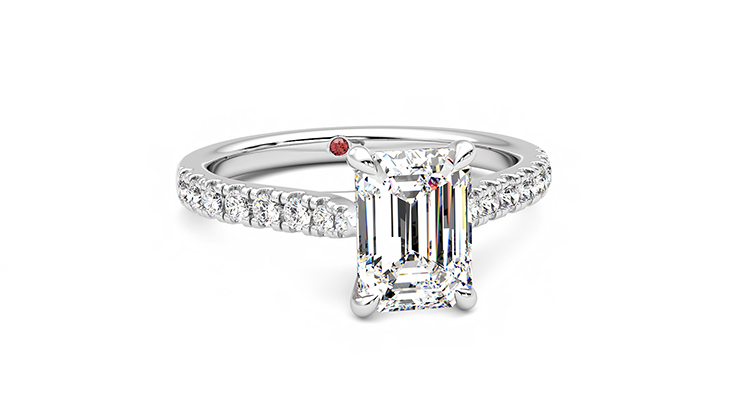 Taylor & Hart Aurora Emerald Engagement Ring 360 degree image 3
