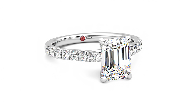 Taylor & Hart Aurora Emerald Engagement Ring 360 degree image 4