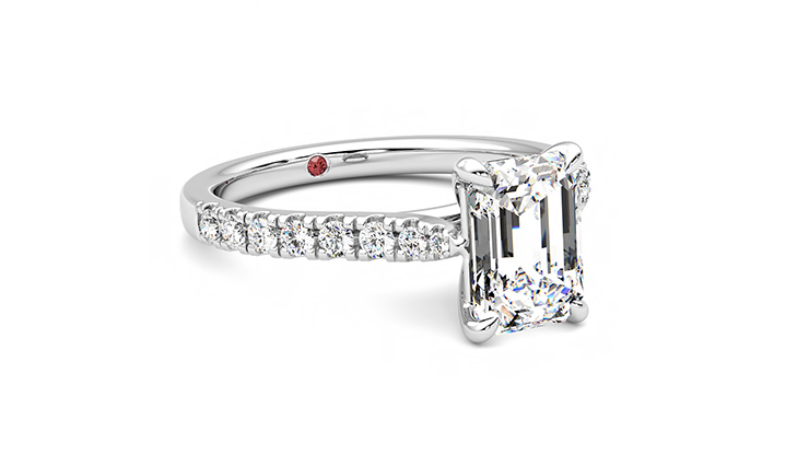 Taylor & Hart Aurora Emerald Engagement Ring 360 degree image 5