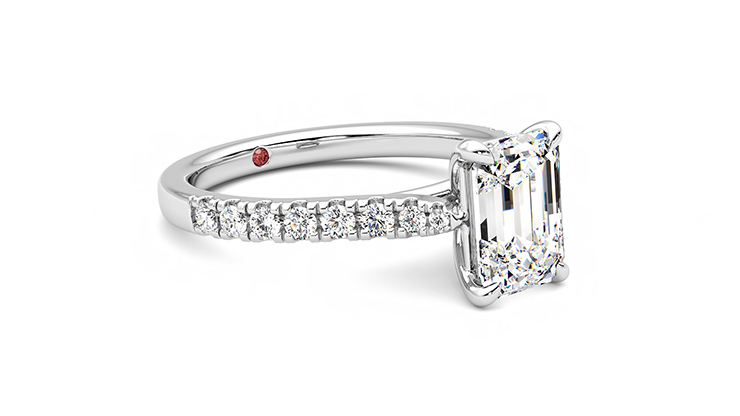 Taylor & Hart Aurora Emerald Engagement Ring 360 degree image 6