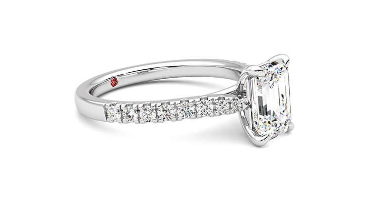 Taylor & Hart Aurora Emerald Engagement Ring 360 degree image 7
