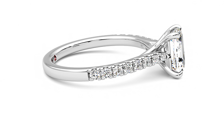 Taylor & Hart Aurora Emerald Engagement Ring 360 degree image 9