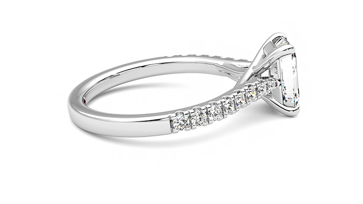 Taylor & Hart Aurora Emerald Engagement Ring 360 degree image 10