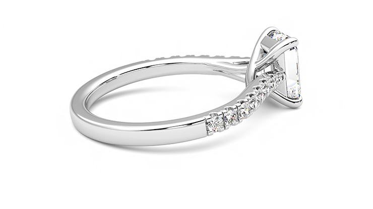 Taylor & Hart Aurora Emerald Engagement Ring 360 degree image 11