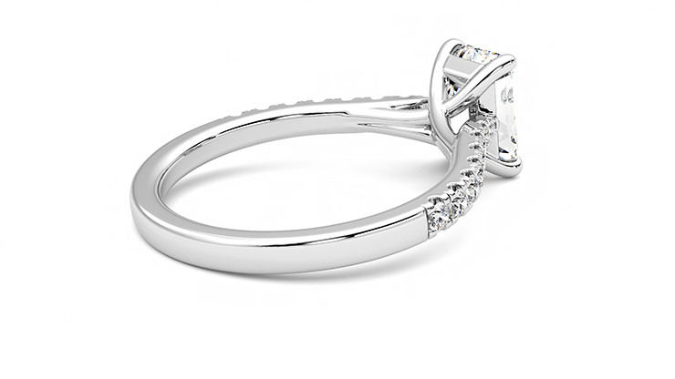 Taylor & Hart Aurora Emerald Engagement Ring 360 degree image 12